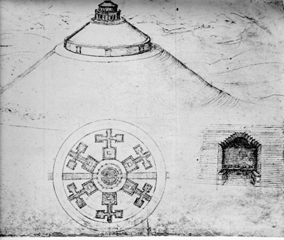 Проект центрического здания мавзолея на искусственном холме