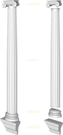 Фасадный декор: Полуколонна в сборе спк8100