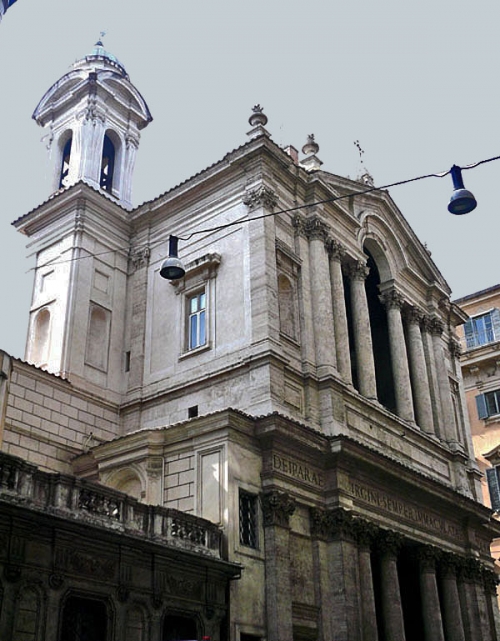 Фасад церкви Санта-Мария-ин-Виа-Лата (La facciata della Basilica di Santa Maria in Via Lata, 1658-1663 гг.)