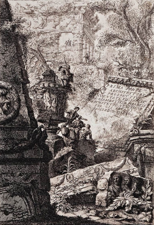 Серия &laquo;Первая часть архитектуры и перспективы&raquo;, Фронтиспис. Гравюра работы Джованни Баттиста Пиранези,1743 г.